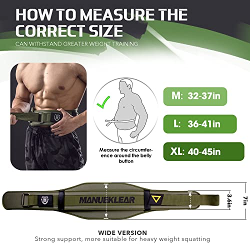 Weight Lifting Belt, Lifting Belts for Women Men, MANUEKLEAR Weightlifting Belt Quick Locking Back Support for Bodybuilding, Fitness, Powerlifting, Cross Training, Squats, Workout, Exercise