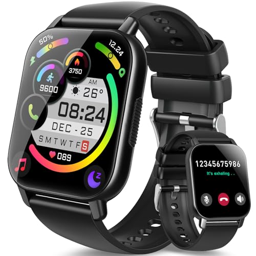 Smart Watch (Answer/Make Calls), 1.85" Smartwatch for Men Women IP68 Waterproof, 100+ Sport Modes, Fitness Activity Tracker Heart Rate Sleep Monitor Pedometer Calories, Smart Watches for Android iOS