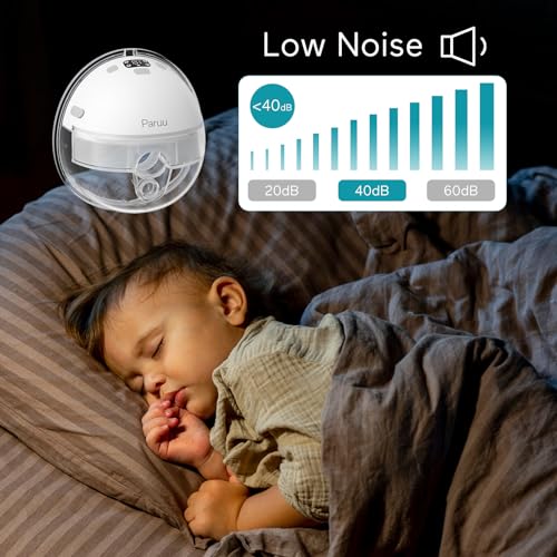 Paruu P16 Hands-Free Breast Pump Wearable, Wearable Breast Strong Suction, Low Noise, 4 Modes & 12 Levels, Electric Breast Pump Portable - 19/21mm Insert/Flange, 2 Pack (White)