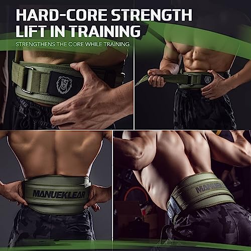 Weight Lifting Belt, Lifting Belts for Women Men, MANUEKLEAR Weightlifting Belt Quick Locking Back Support for Bodybuilding, Fitness, Powerlifting, Cross Training, Squats, Workout, Exercise