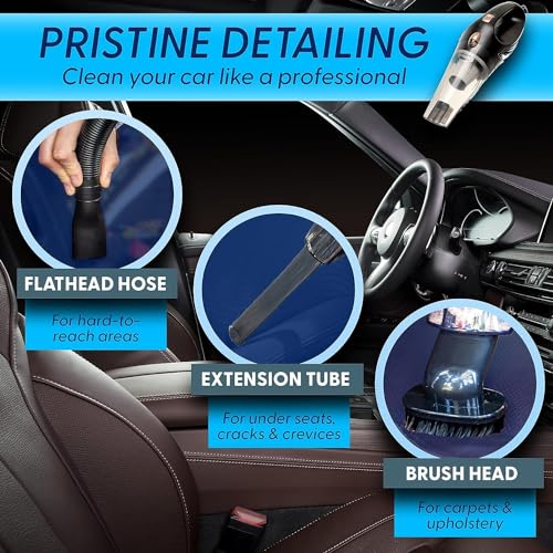 ThisWorx Car Vacuum Cleaner - Portable Handheld Mini Vacuum Cleaner W/ 16ft Cord, Bag, & Attachments - Small Vacuum for Car, RV, Boats, Travel - Car Accessories