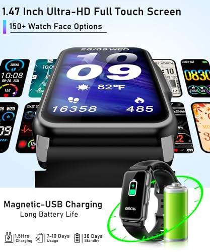 Smart Watch Fitness Tracker with 24/7 Heart Rate, Blood Oxygen Blood Pressure Monitor Sleep Tracker 120 Sports Modes Activity Trackers Step Calorie Counter IP68 Waterproof for Andriod iPhone Women Men