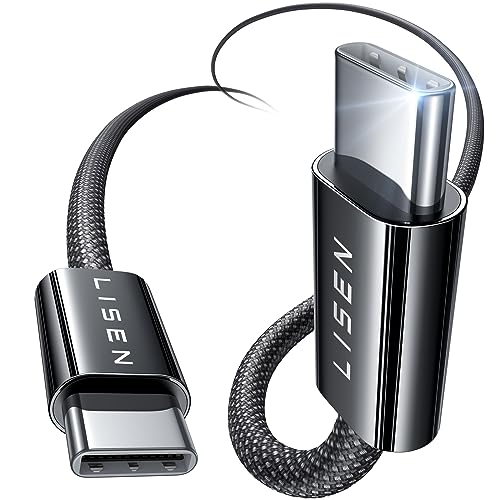 LISEN 240W USB C to USB C Charger Cable for iPhone 15/MacBook Pro/Air [10ft/2 Pack], USBC to USBC Fast Charging Cable for iPhone 15/Pro/Plus/Pro Max/iPad Pro/Air, Type C Cord for Samsung Galaxy S23