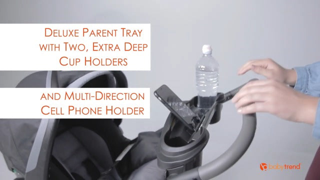 Baby Trend Snap N Go EX Polyester Lightweight Foldable Universal Single Infant Car Seat Carrier with 2 Cup Holder and Covered Compartment, Black