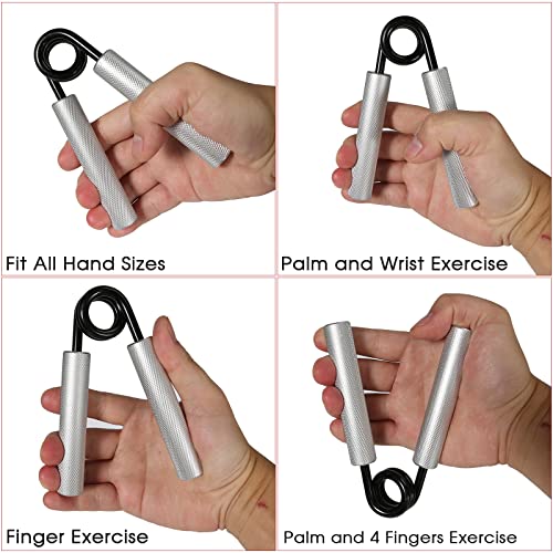 Metal Hand Grip Strengthener, 100LB-350LB 6 Pack No Slip Heavy-Duty Finger, Wrist & Forearm Exercise Strengthener for Home Office & Gym, Muscle Building Grip Strength Trainer