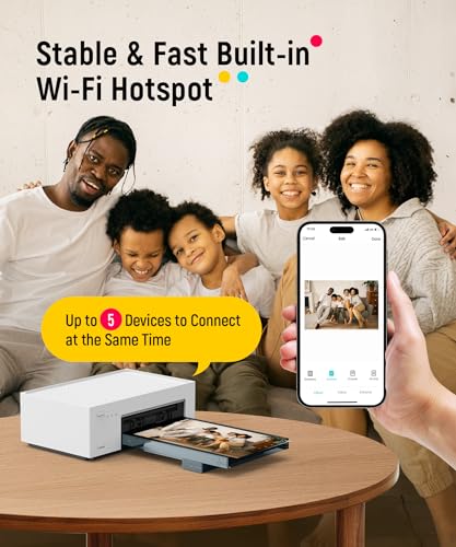 Liene 4x6'' Photo Printer, Wi-Fi, 20 Sheets, Full-Color, Instant Printer for iPhone, Android, Smartphone, Thermal dye Sublimation for Home Use