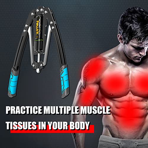 Arm Exercise Equipment Chest Workout - Hydraulic Power Twister 10 Gears Adjustable 22-440lbs,Chest Exerciser for Men,Arm Workout Equipment,Thick Steel Wear-Resistant, Non-Slip Handle PU Rubber