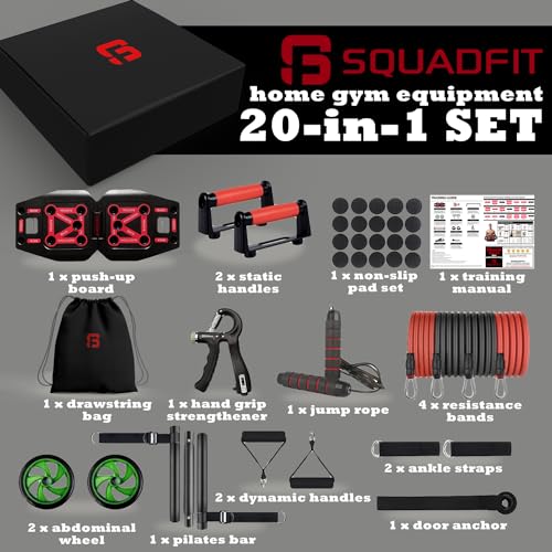 SquadFit Push Up Board & Fitness Kit - Home Gym Set