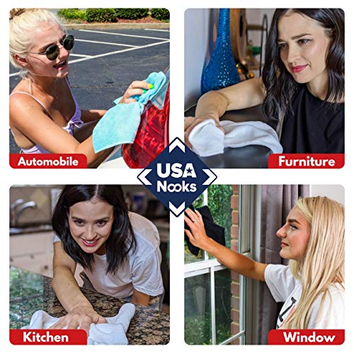 Microfiber Cleaning Cloth Grey - 12 Packs 12.6"x12.6" - High Performance - 1200 Washes, Ultra Absorbent Towels Weave Grime & Liquid for Streak-Free Mirror Shine - Car Washing Cloth