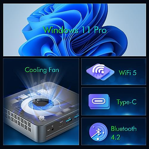 WI-6 Mini PC, Intel 12th Gen N100 Mini Computer,16GB DDR4 RAM 512GB SSD,Triple 4K Display/2*USB3.0/WiFi/Bluetooth/Full Function Type-C/Gigabit Ethernet/Support 64GB RAM and 2TB SSD Extensions
