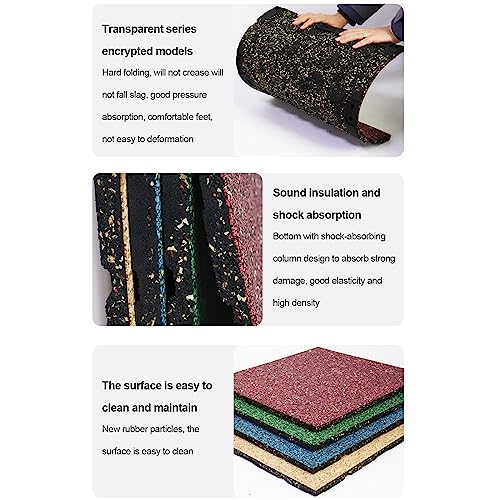 5 Pcs Rubber Gym Tiles, Gym Exercise Mat 50×50×3Cm for Home Gym Heavy Workout Equipment Flooring