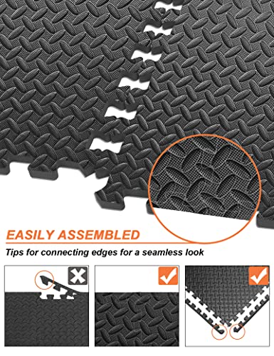 innhom 12/24/48 Tiles Gym Flooring Gym Mats Exercise Mat for Floor Workout Mat Foam Floor Tiles for Home Gym Equipment Garage