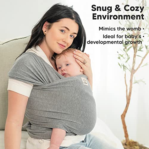 KeaBabies Baby Wrap Carrier - All in 1 Original Breathable Baby Sling, Lightweight,Hands Free Baby Carrier Sling, Baby Carrier Wrap, Baby Carriers for Newborn, Infant,Baby Wraps Carrier (Classic Gray)
