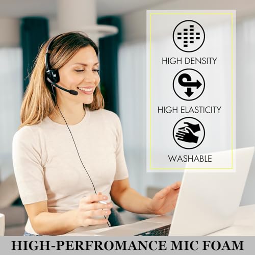 10 Pack Foam Windscreen for Headset Microphone - Sponge Mini Foam Shield, High-Density Mic Covers for Lavalier and Lapel Mics Protection