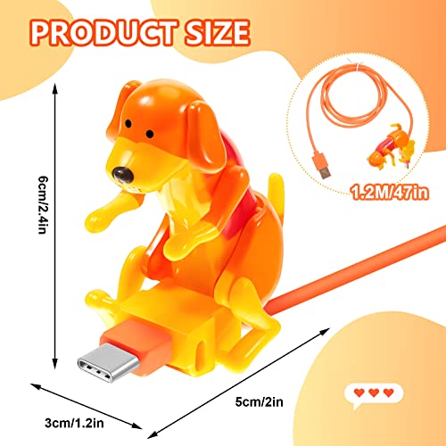 Frienda Dog Charging Cable Dog Smartphone USB Cable Charger USB Data Transmission Mini Humping Dog Cable for USB Charging Cable of Mobile Phones, Only Compatible with Type-c(Cute Style, 1 Pcs)