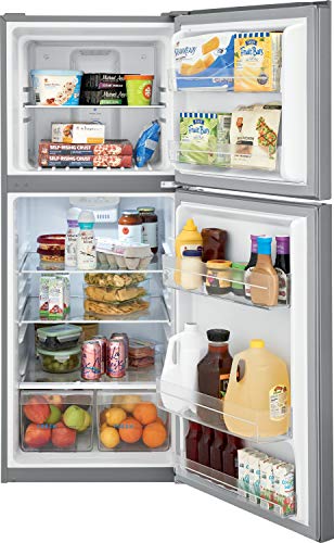 Frigidaire 11.6 Cu. Ft. Compact ADA Top Freezer Refrigerator in Brushed Steel with Electronic Control Panel, Reversible Door Swing, ENERGY STAR