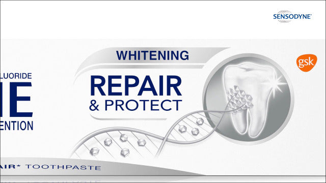 Sensodyne Repair and Protect Whitening Toothpaste, Toothpaste for Sensitive Teeth and Cavity Prevention, 3.4 oz (Pack of 2)