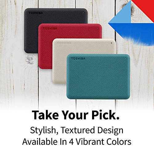 Toshiba Canvio Advance 1TB Portable External Hard Drive USB 3.0, Green - HDTCA10XG3AA, Backup 2.0