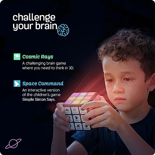 Rechargeable Game Activity Cube - 9 Fun Brain & Memory Games - Cool Toys for Boys and Girls - Birthday Gifts for Ages 6-12+ Year Old Kids Tweens & Teens - Best Boy & Girl Toy Gift Ideas