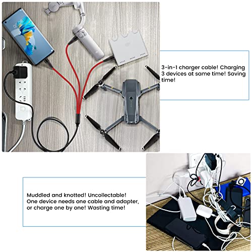 USB C Charger for DJI Osmo Mobile 6 OM 6 5 4 SE/RS 2 3 Mini Stabilizers and Pocket 2 Action Cameras, 3-in-1 Type-C Charging Cable with 18W Fast-Charge Adapter Accessories, 4ft