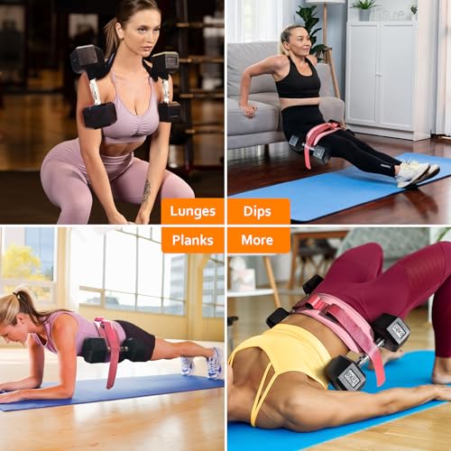 Latest Generation HOOJAKU Hip Thrust Belt, Easy to Use with Dumbbells, Kettlebells, or Plates, Booty Belt for Hip Thrust with Slip-Resistant Padding for the Gym, Home and Workouts