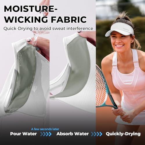 Sukeen Sports Sun Visor Men Women Lightweight Packable Cooling Stretchy Visor Hat for Running, Tennis, Golf