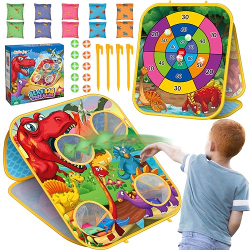 Bean Bag Toss Game Kids Outdoor Toys,Double-Sided Foldable Cornhole Board Backyard Beach Yard Outdoor Toys for Toddler, Outside Lawn Party Activities Toy Gift for Boys Girls Age 3 4 5 6 7 8