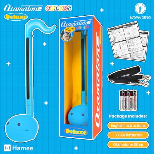Otamatone Deluxe Electronic Musical Instrument for Adults Portable Synthesizer Digital Electric Music from Japan by Cube/Maywa Denki Cool Stuff Gifts, Blue [English Manual]