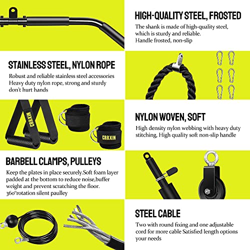 Weight Cable Pulley System Gym, Upgraded Fitness LAT and Lift Pulley System Attachments for LAT Pull Down, Biceps Curl Workout, Tricep, Arm and Leg Exercise Home Gym Equipment. (Gravity Pulley Set)