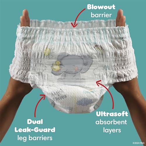 Pampers Swaddlers 360 Pull-On Diapers, Size 4, 132 Count, One Month Supply, for up to 100% Leakproof Skin Protection and Easy Changes