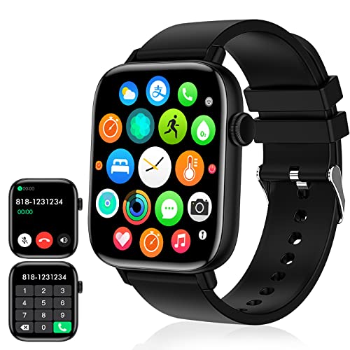 1.90'' with Smart Watch(Answer/Make Calls),Smart Fitness Tracker Watches for Android/iOS Phones,Bluetooth Call and Text Message/Sleep Monitor/Heart Rate/Android Smartwatch for Women Men