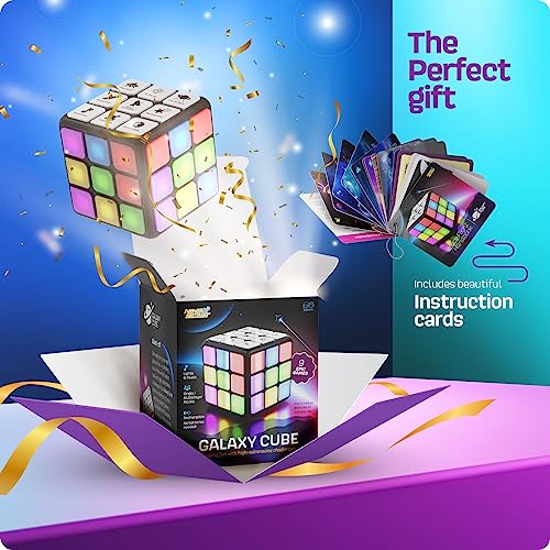Rechargeable Game Activity Cube - 9 Fun Brain & Memory Games - Cool Toys for Boys and Girls - Birthday Gifts for Ages 6-12+ Year Old Kids Tweens & Teens - Best Boy & Girl Toy Gift Ideas