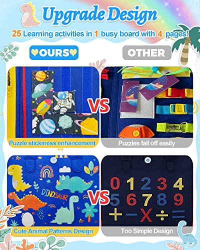 Exorany Busy Board Montessori Toys for 1 2 3 4 Year Old Boys & Girls Birthday Gifts, Sensory Toys for Toddlers 1-3, Educational Travel Toys, Preschool Activities for Learning Fine Motor Skills
