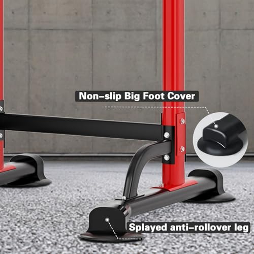 soges Power Tower Pull Up Bar Station, Free Standing Pull Up Rack Dip Station for Home Gym, Height Adjustable Home Strength Training Fitness Workout Equipment