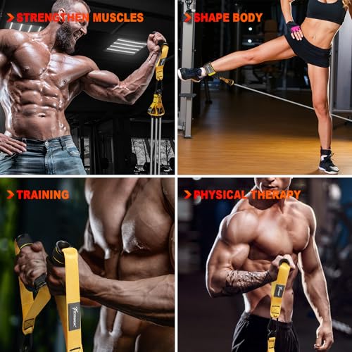 Heavy Resistance Bands, 350lbs Exercise Bands with Handles, Workout Bands for Working Out Men, Weight Bands Set with Door Anchor and Ankle Straps, Home Gym Fitness Strength Training Equipment