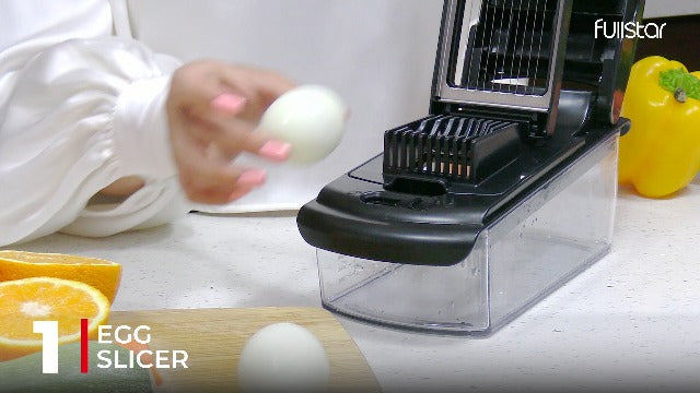 Fullstar Vegetable Chopper, Cheese Slicer, Food Chopper, Veggie Chopper, Onion Chopper, Vegetable Chopper with Container, Mandoline Slicer & Cheese Grater (11 in 1 - Black)