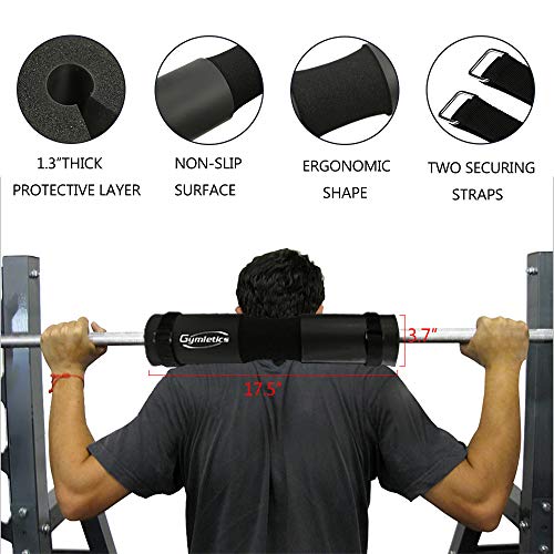 7 Pack Barbell Squat Pad for Standard Set, Barbell Pad for Hip Thrusts, 2 Gym Ankle Straps, Hip Exercise Band, 2 Squat Pad Safety Straps and Carry Bag …