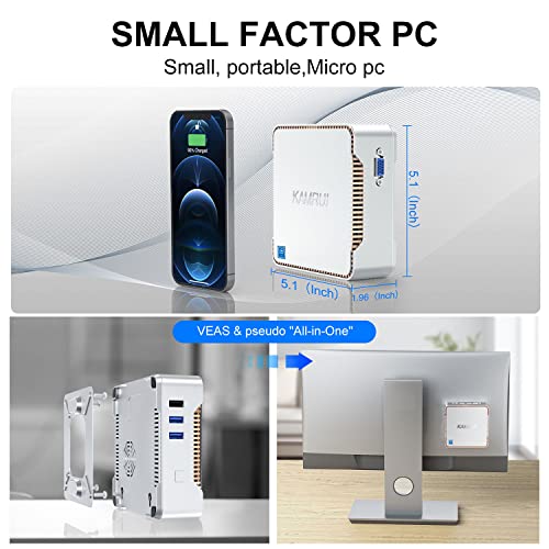 KAMRUI GK3 Plus Mini PC 16GB RAM 512GB M.2 SSD,12th Alder Lake N95 (up to 3.4GHz) Micro PC, 2.5''SSD, Gigabit Ethernet, 4K UHD, WiFi, BT, VESA/Home/Business Mini Desktop Computer