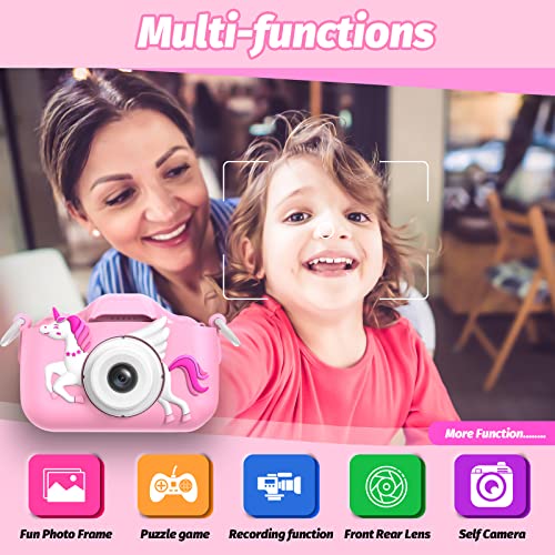 Kids Camera for Girls, Kids Selfie Camera 3-12 Years Old Girls Christmas Birthday Gift for Girls, Little Girls Toys for 3 4 5 6 7 8 9 Years Old. (Pink)