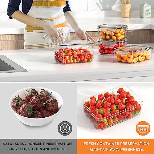 40 PCS Food Storage Containers with Lids Airtight (20 Containers & 20 Lids), Plastic Storage Meal Prep Container-Stackable 100% Leakproof & BPA-Free Organization and Storage Sets, Lunch Containers