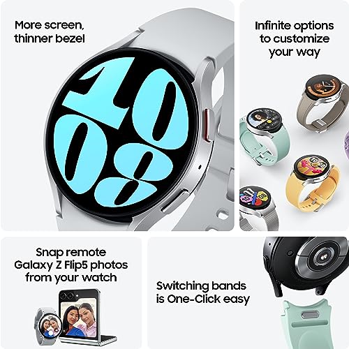 SAMSUNG Galaxy Watch 6 44mm Bluetooth Smartwatch, Fitness Tracker, Personalized HR Zones, Advanced Sleep Coaching, Heart Monitor, BIA Sensor, Health Wellness Insights, Big Screen, US Version, Graphite