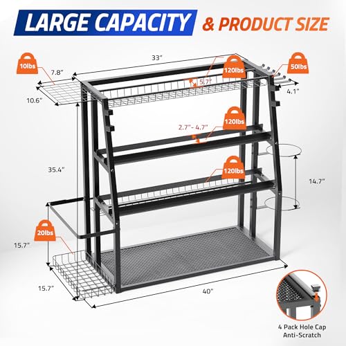 Yes4All Weight Rack for Home Gym 440lbs Capacity, Home Gym Storage Rack for Dumbbells, Yoga Mat, and Balls Holder - All in One Workout Equipment Storage Organizer with Hooks This Is Living
