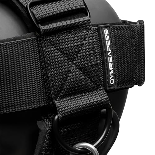 Gymreapers Neck Harness, Improve Neck Strength and Reduce Neck Pain - Neck Trainer with 29” Heavy Duty Stainless Steel Chain, Adjustable Neoprene Strap, Neck Harness for Gym & Home Use