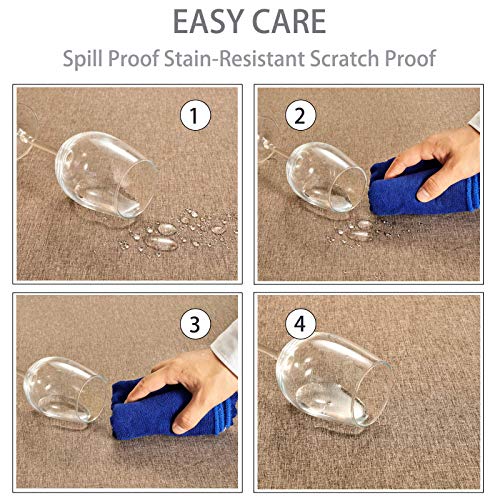 Mebakuk Rectangle Table Cloth Linen Farmhouse Tablecloth Waterproof Anti-Shrink Soft and Wrinkle Resistant Decorative Fabric Table Cover for Kitchen (Flaxen, 52" x 70" (4-6 Seats))