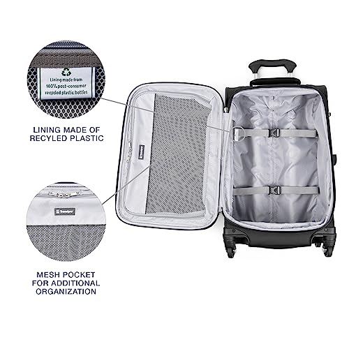 Travelpro Maxlite 5 Softside Expandable Carry on Luggage with 4 Spinner Wheels, Lightweight Suitcase, Men and Women, Black, Carry On 21-Inch