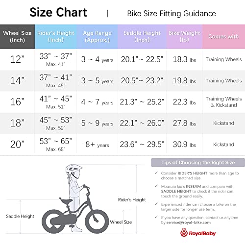 Royalbaby Stargirl Kids Bike Girls 12 14 16 18 20 Inch Children's Bicycle with Basket for Age 3-12 Years