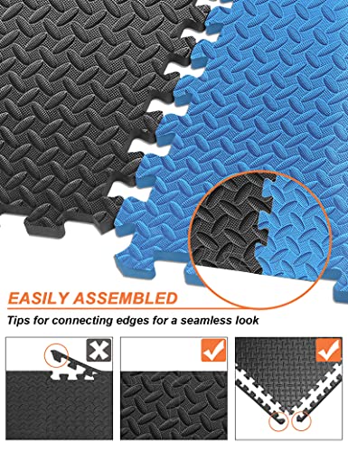 innhom 12/24/48 Tiles Gym Flooring Gym Mats Exercise Mat for Floor Workout Mat Foam Floor Tiles for Home Gym Equipment Garage