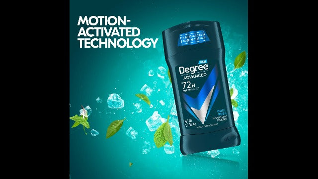 Degree Men Advanced Protection Antiperspirant Deodorant Cool Rush 4 count 72-Hour Sweat and Odor Protection Antiperspirant For Men With MotionSense Technology 2.7 oz