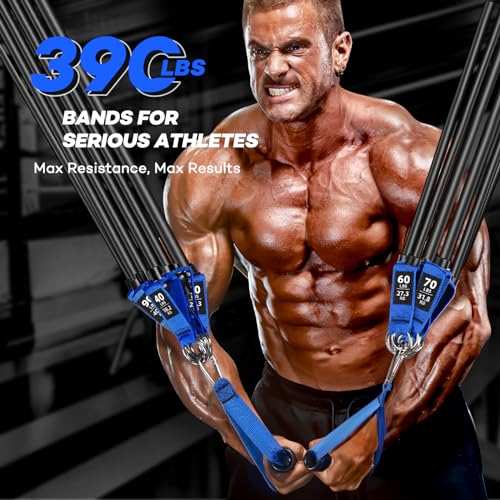 Heavy Resistance Bands for Working Out, Workout Bands, Exercise Bands with Door Anchor, Handles, Carry Bag, Legs Ankle Straps for Resistance Training, Physical Therapy, Home Workouts