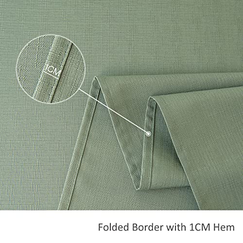 maxmill Rectangle Slubby Textured Tablecloth Waterproof Spillproof Wrinkle Free Table Cloth, Kitchen Dining Room Decoration, Fabric Table Cover for Holiday Party Dinner, 52 x 70 Inch, Sage Green